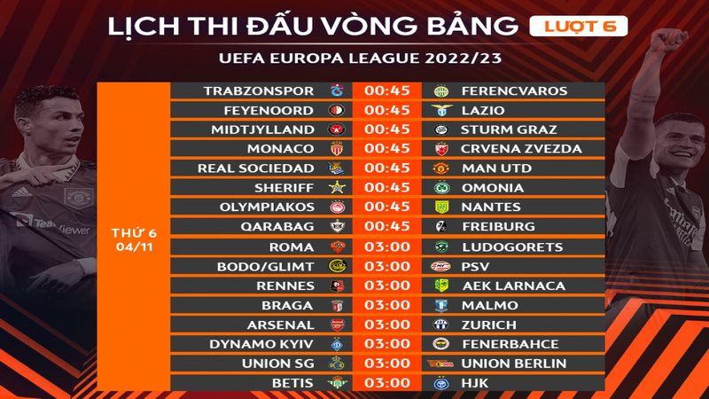 Lịch thi đấu Europa League 2024 – LTD Europa League hôm nay