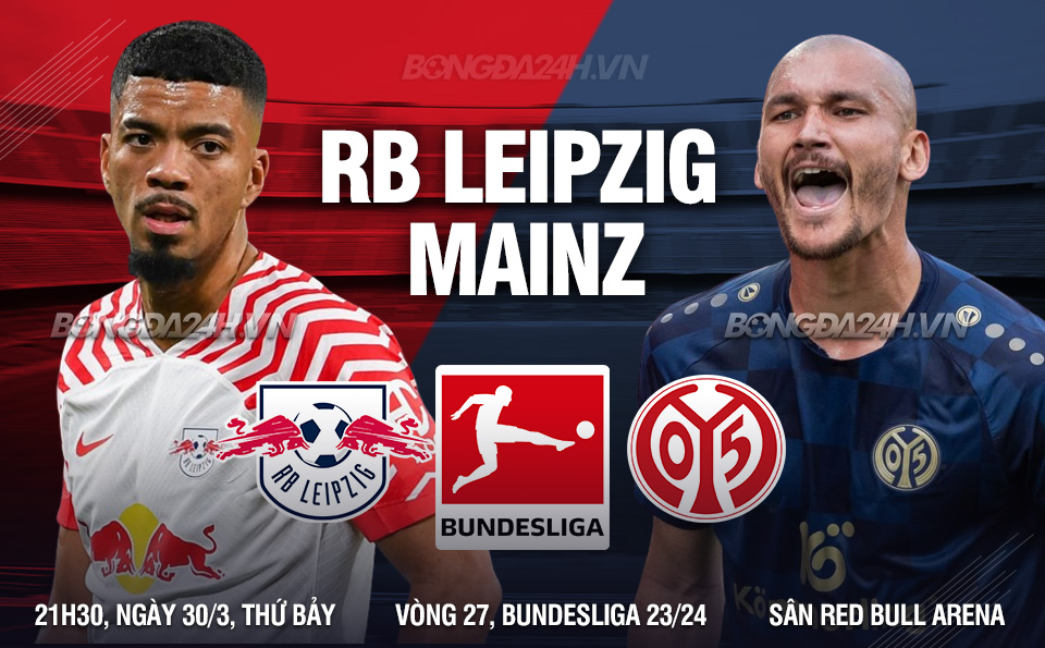 Dự đoán trận đấu giữa Leipzig và Mainz vào lúc 21h30 ngày 30/3 (Bundesliga mùa giải 2023/24)